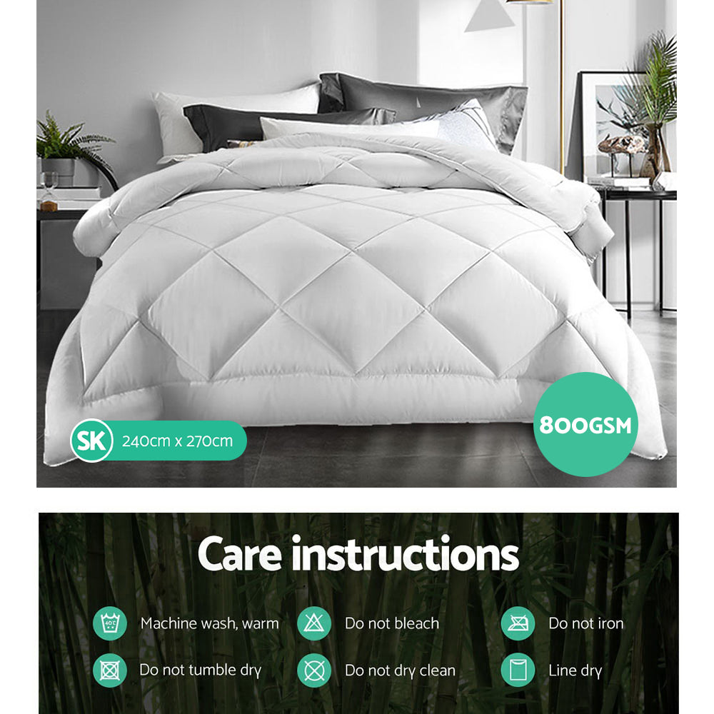 Giselle Bedding King Size 800GSM Microfibre Bamboo Microfiber Quilt | Auzzi Store