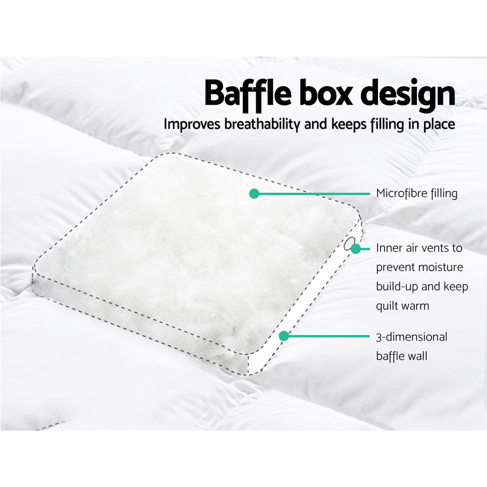 Giselle Double Mattress Topper Pillowtop 1000GSM Microfibre Filling Protector | Auzzi Store