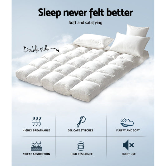 Giselle King Mattress Topper Bamboo Fibre Pillowtop Protector | Auzzi Store