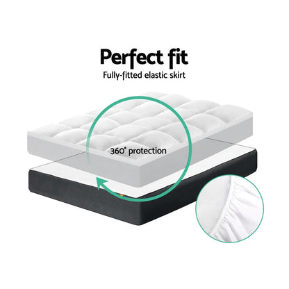 Giselle King Mattress Topper Pillowtop 1000GSM Microfibre Filling Protector | Auzzi Store