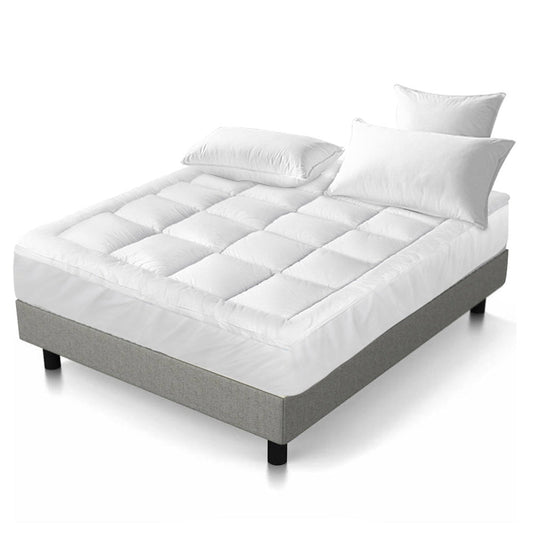 Giselle King Single Mattress Topper Pillowtop 1000GSM Microfibre Filling Protector | Auzzi Store