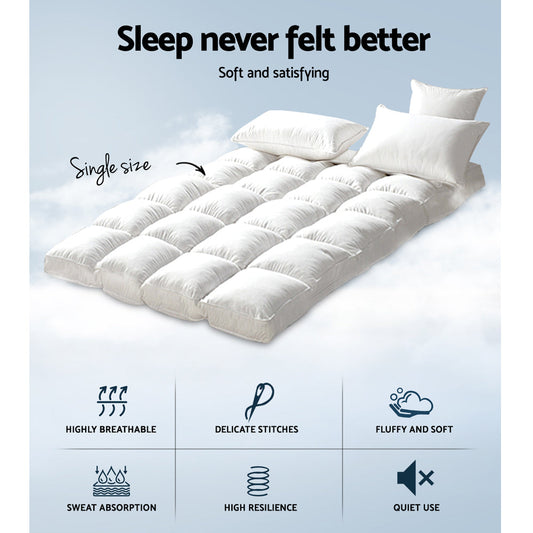Giselle Single Mattress Topper Bamboo Fibre Pillowtop Protector | Auzzi Store