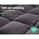 Giselle Single Mattress Topper Pillowtop 1000GSM Charcoal Microfibre Bamboo Fibre Filling Protector | Auzzi Store