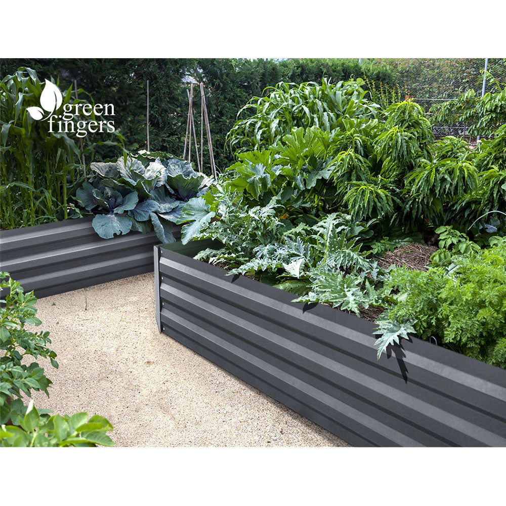 Green Fingers 150 x 90cm Galvanised Steel Garden Bed - Aliminium Grey | Auzzi Store