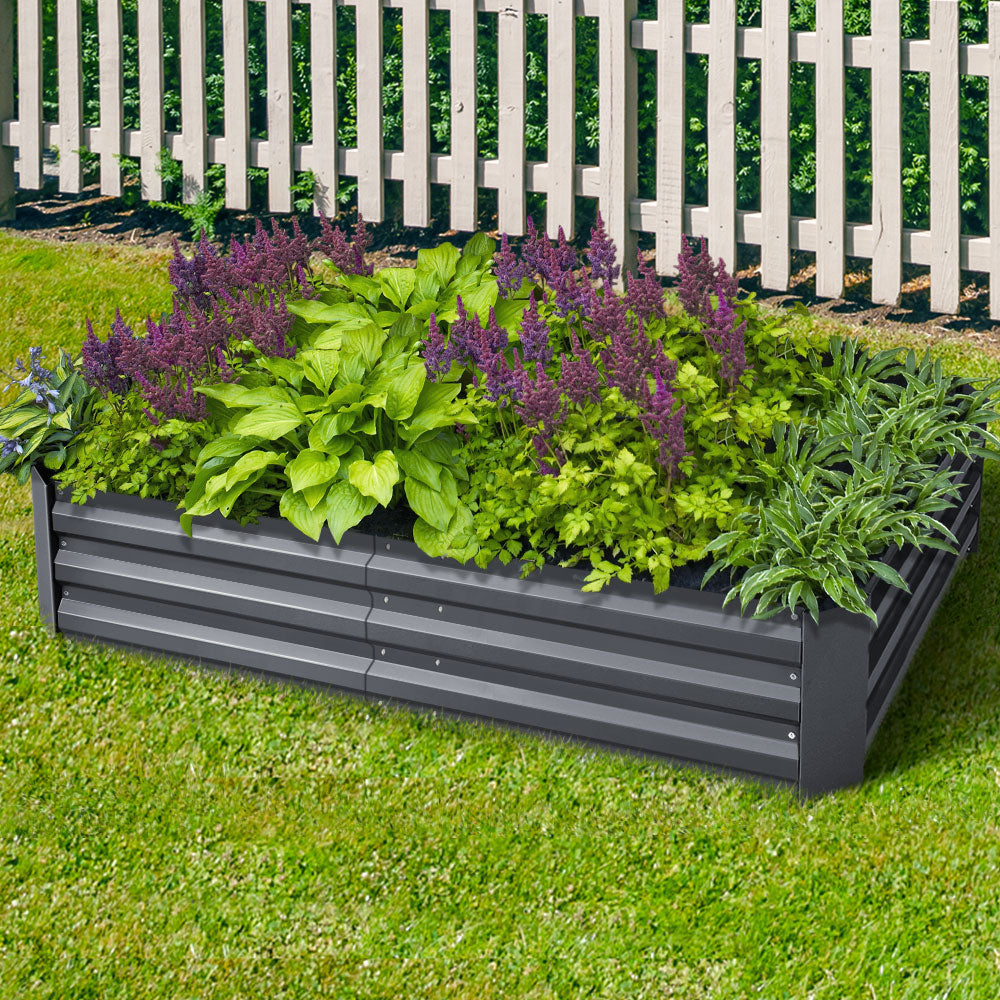 Green Fingers 150 x 90cm Galvanised Steel Garden Bed - Aliminium Grey | Auzzi Store