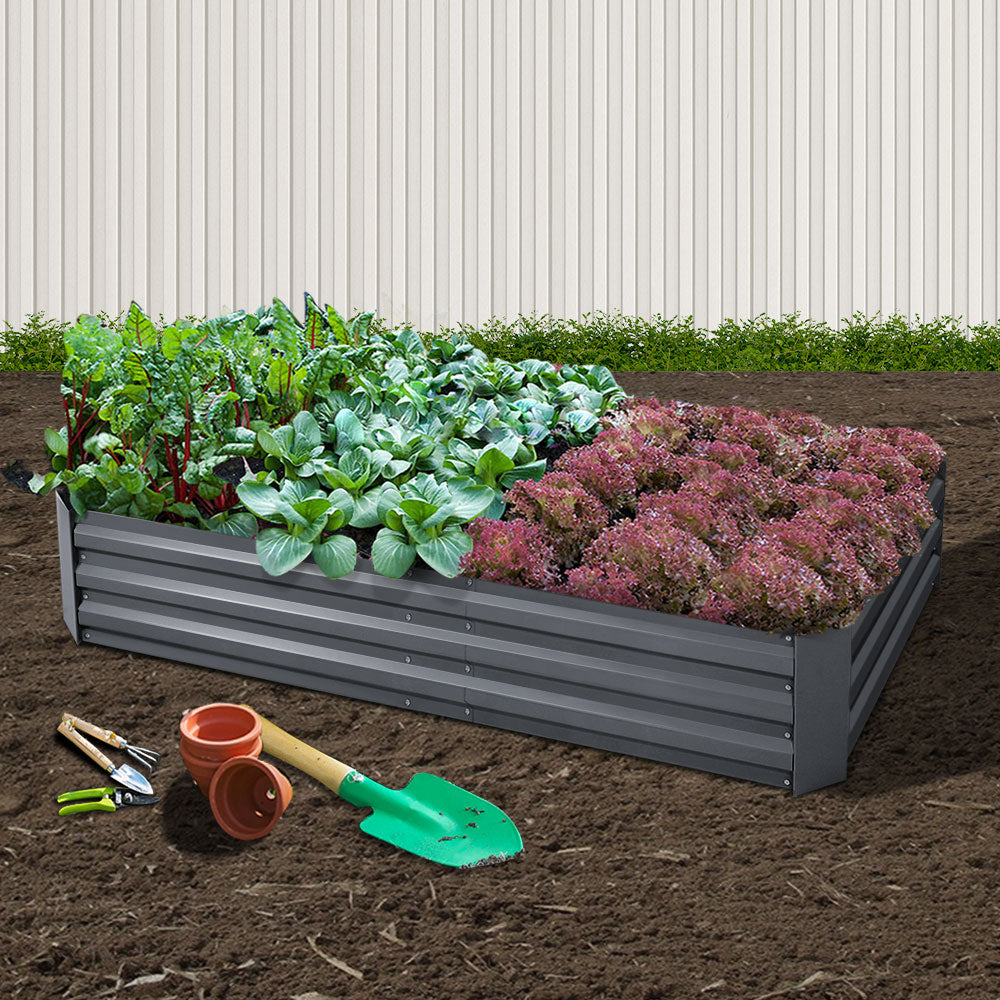 Greenfingers 180x90x30CM Galvanised Raised Garden Bed Steel Instant Planter | Auzzi Store