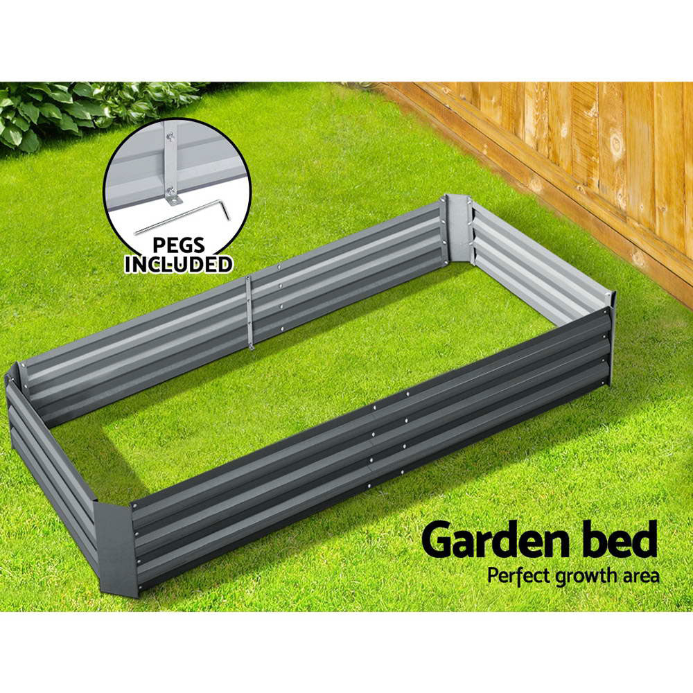 Greenfingers 180x90x30CM Galvanised Raised Garden Bed Steel Instant Planter | Auzzi Store