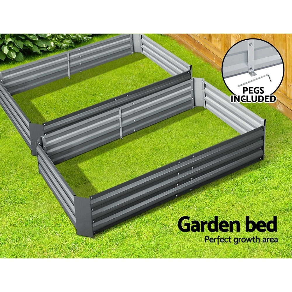 Greenfingers Garden Bed 2PCS 150X90X30CM Galvanised Steel Raised Planter | Auzzi Store