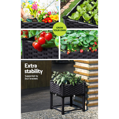 Greenfingers Garden Bed PP Raised Planter Flower Vegetable Outdoor 40x40x23cm | Auzzi Store