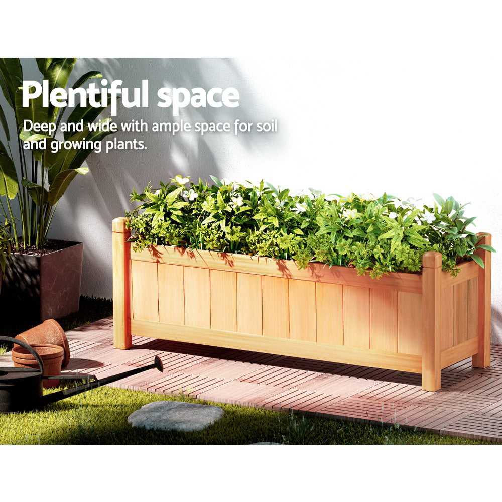 Greenfingers Garden Bed Raised Wooden Planter Outdoor Box Vegetables 90x30x33cm | Auzzi Store