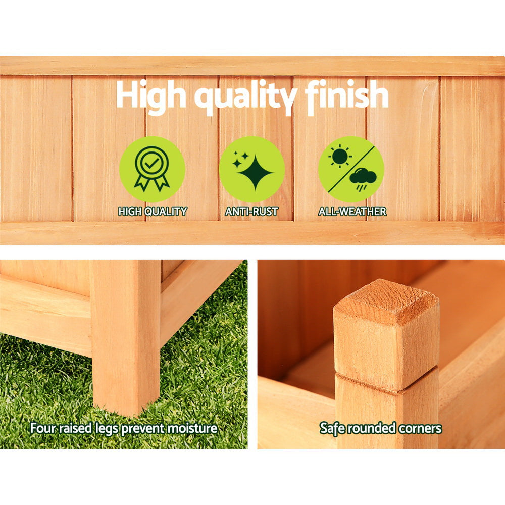 Greenfingers Garden Bed Raised Wooden Planter Outdoor Box Vegetables 90x30x33cm | Auzzi Store