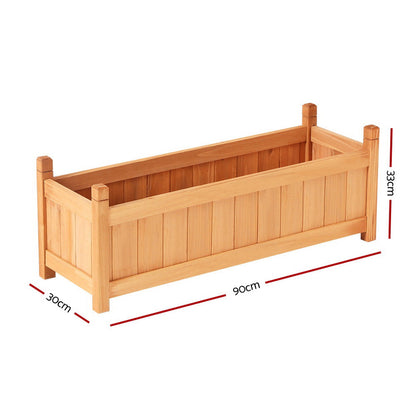 Greenfingers Garden Bed Raised Wooden Planter Outdoor Box Vegetables 90x30x33cm | Auzzi Store