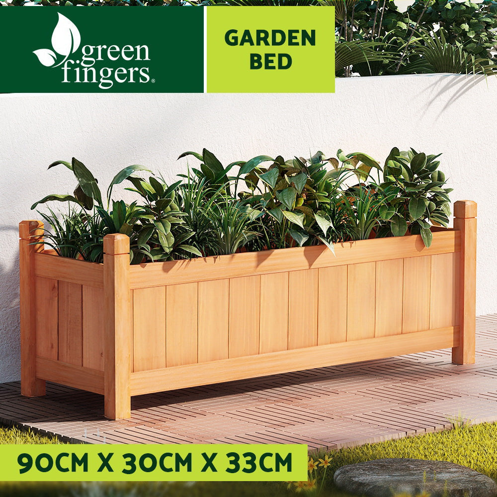 Greenfingers Garden Bed Raised Wooden Planter Outdoor Box Vegetables 90x30x33cm | Auzzi Store