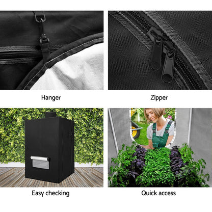 Greenfingers Hydroponics Grow Tent Kits Hydroponic Grow System Black 60X60X90CM 600D Oxford | Auzzi Store