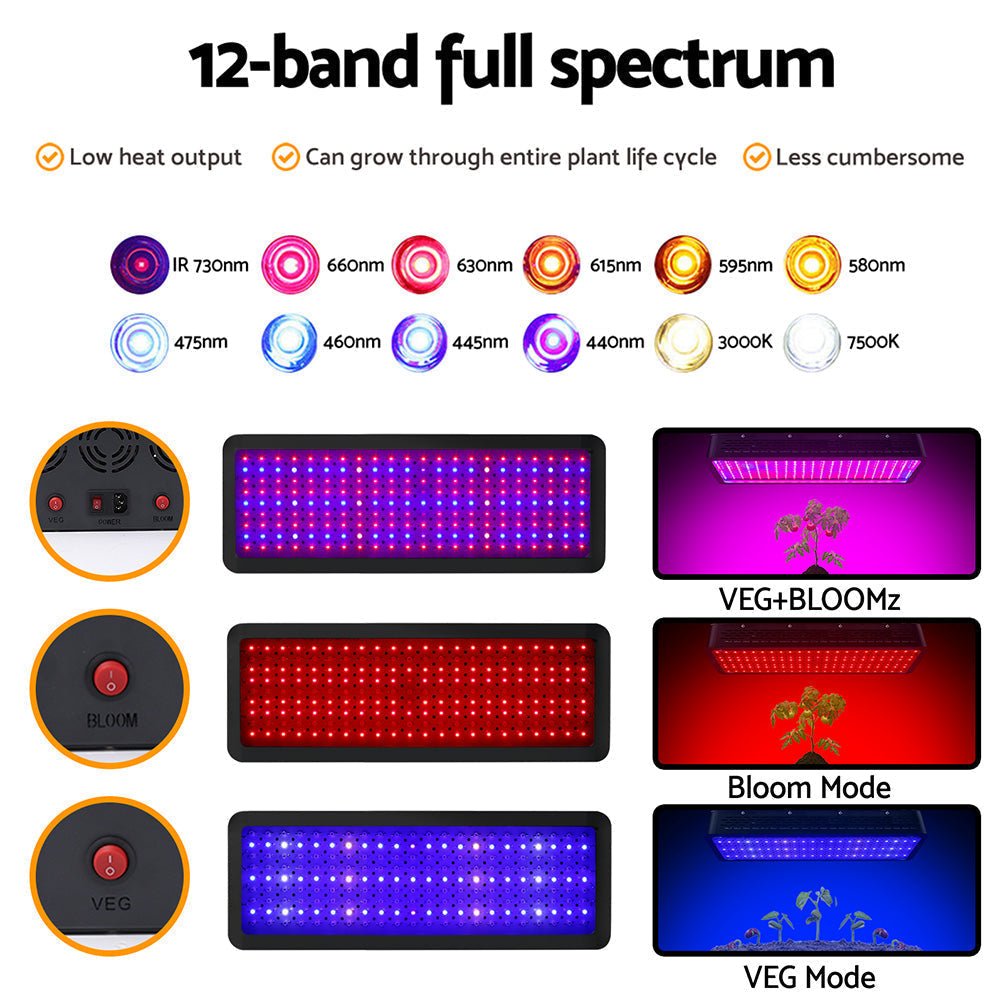 Greenfingers Set of 2 LED Grow Light Kit Hydroponic System 2000W Full Spectrum Indoor | Auzzi Store