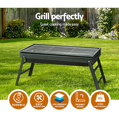 Grillz Charcoal BBQ Grill Smoker Portable Barbecue Outdoor Foldable Camping | Auzzi Store