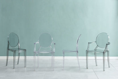 Matt Blatt Set of 2 Philippe Starck Victoria Ghost Chairs Replica - Clear