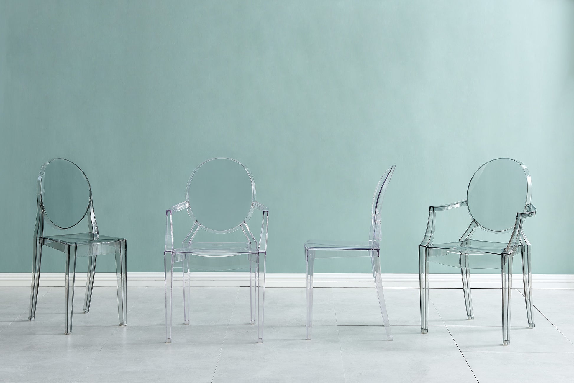 Set of 2 Matt Blatt Philippe Starck Victoria Ghost Chairs Replica (Smoke)