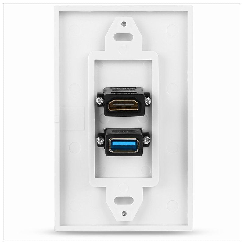 HDMI USB 3.0 Audio Stereo Pass Through Component Composite Wall Plate Panel | Auzzi Store