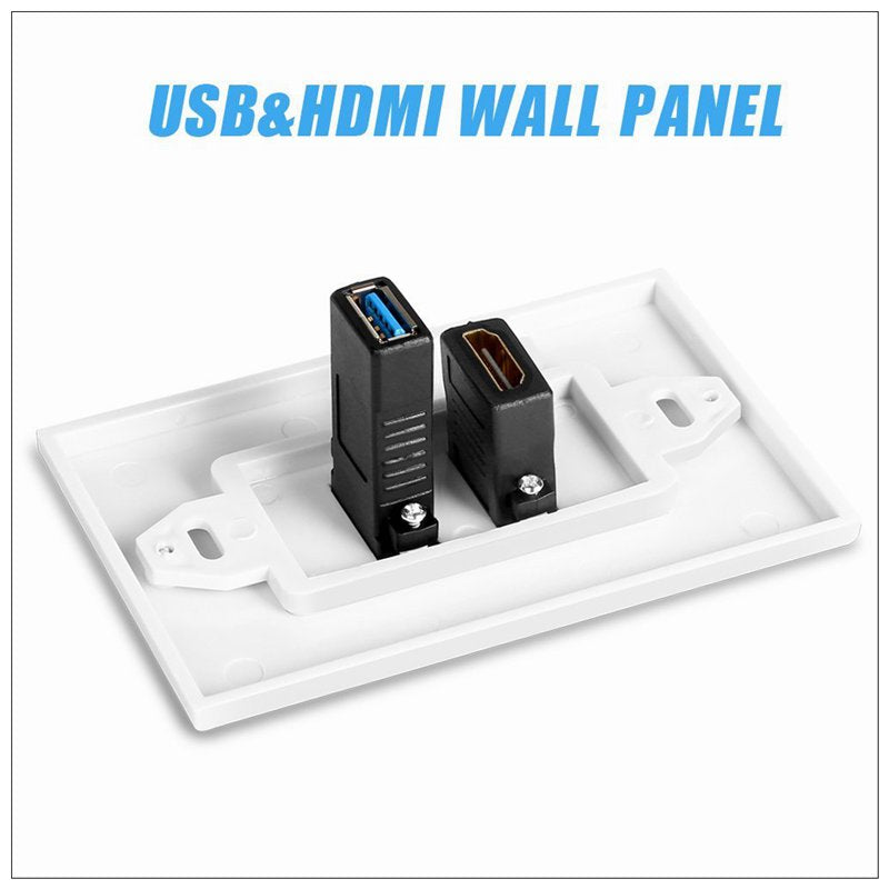 HDMI USB 3.0 Audio Stereo Pass Through Component Composite Wall Plate Panel | Auzzi Store