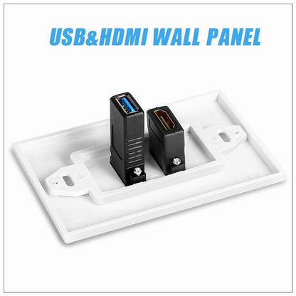 HDMI USB 3.0 Audio Stereo Pass Through Component Composite Wall Plate Panel | Auzzi Store
