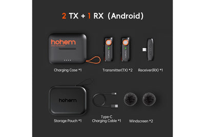 Hohem Microphone MIC 01 - 2 Mic + 1 Receiver with USB C Port