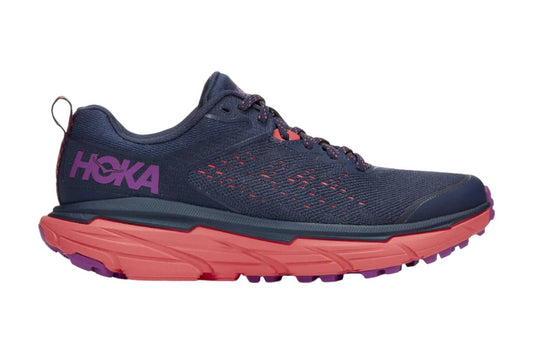 Hoka One One Women's Challenger ATR 6 Trail Running Shoes  - Black Iris/Hot Coral, Size 10.5 US 