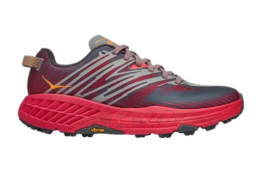 Hoka One One Women's Speedgoat 4 Trail Running Shoes  - Castlerock/Paradise Pink, Size 7 US 