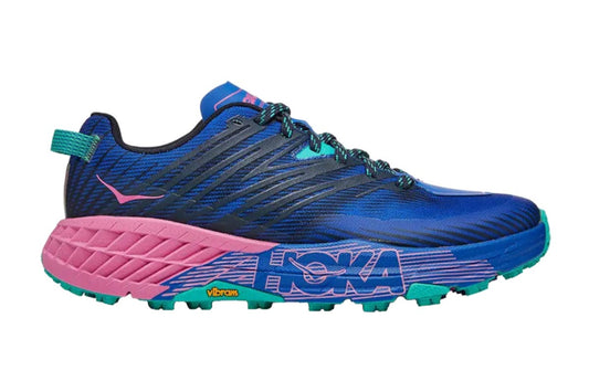 Hoka One One Women's Speedgoat 4 Trail Running Shoes  - Dazzling Blue/Phlox Pink, Size 11 US 