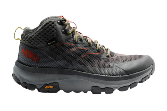 Hoka One One Men's Toa GTX Gore-Tex Trail Hiking Shoes  - Charcoal Gray/Fiesta, Size 10 US 