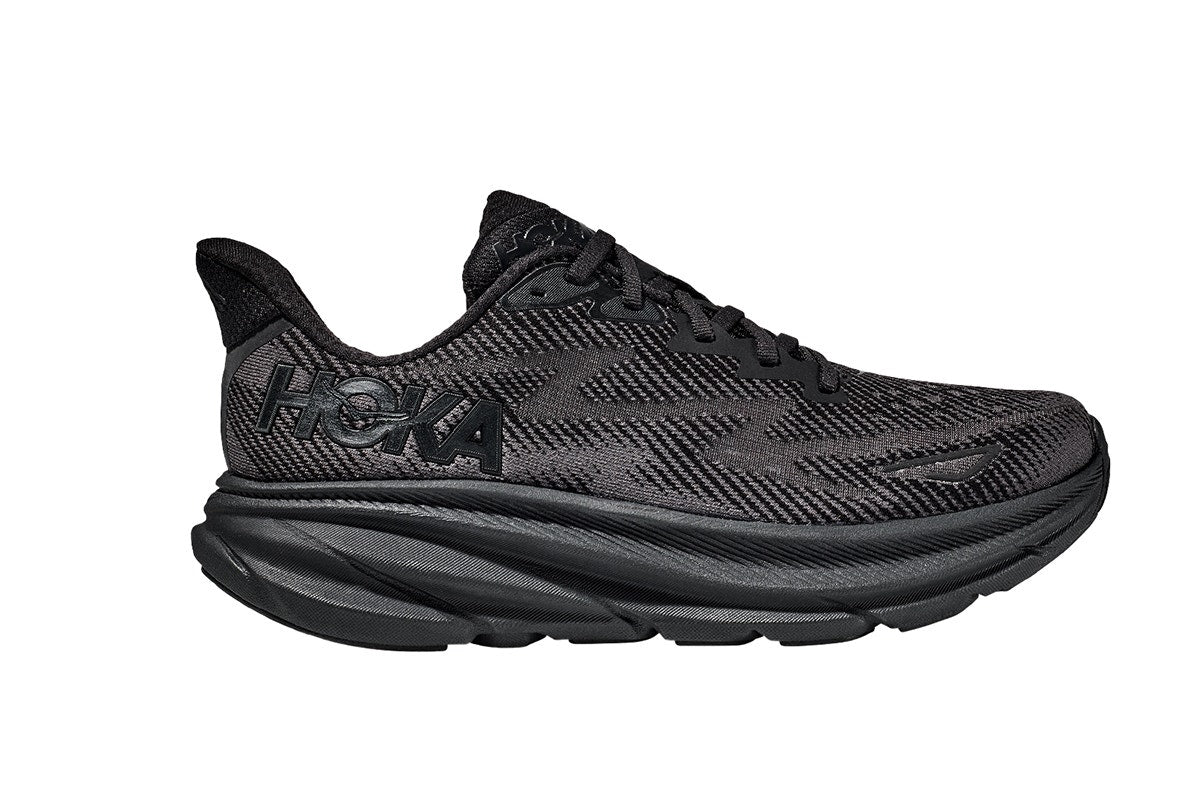 Hoka Men's Clifton 9 Running Shoes (Black/Black, Size 9.5 US)