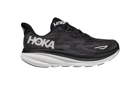 Hoka Men's Clifton 9 Running Shoes (Black/White, Size 9.5 US)