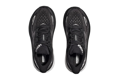 Hoka Men's Clifton 9 Running Shoes (Black/White, Size 9.5 US)