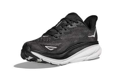 Hoka Men's Clifton 9 Running Shoes (Black/White, Size 9.5 US)