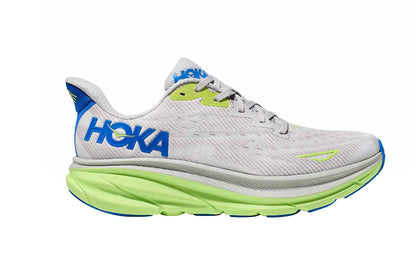 Hoka Men's Clifton 9 Running Shoes (Stardust/Electric Cobalt, Size 9.5 US)