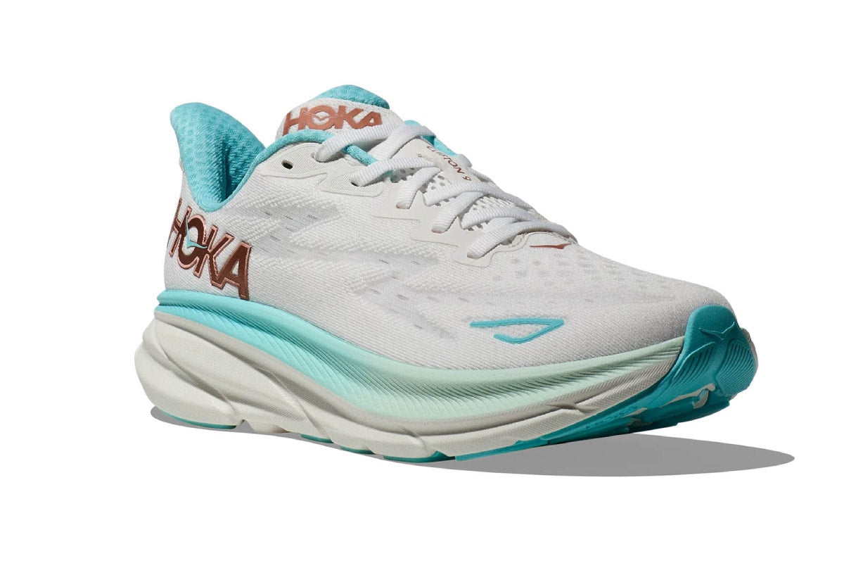 Hoka Women's Clifton 9 Running Shoes (Frost/Rose Gold, Size 9.5 US)