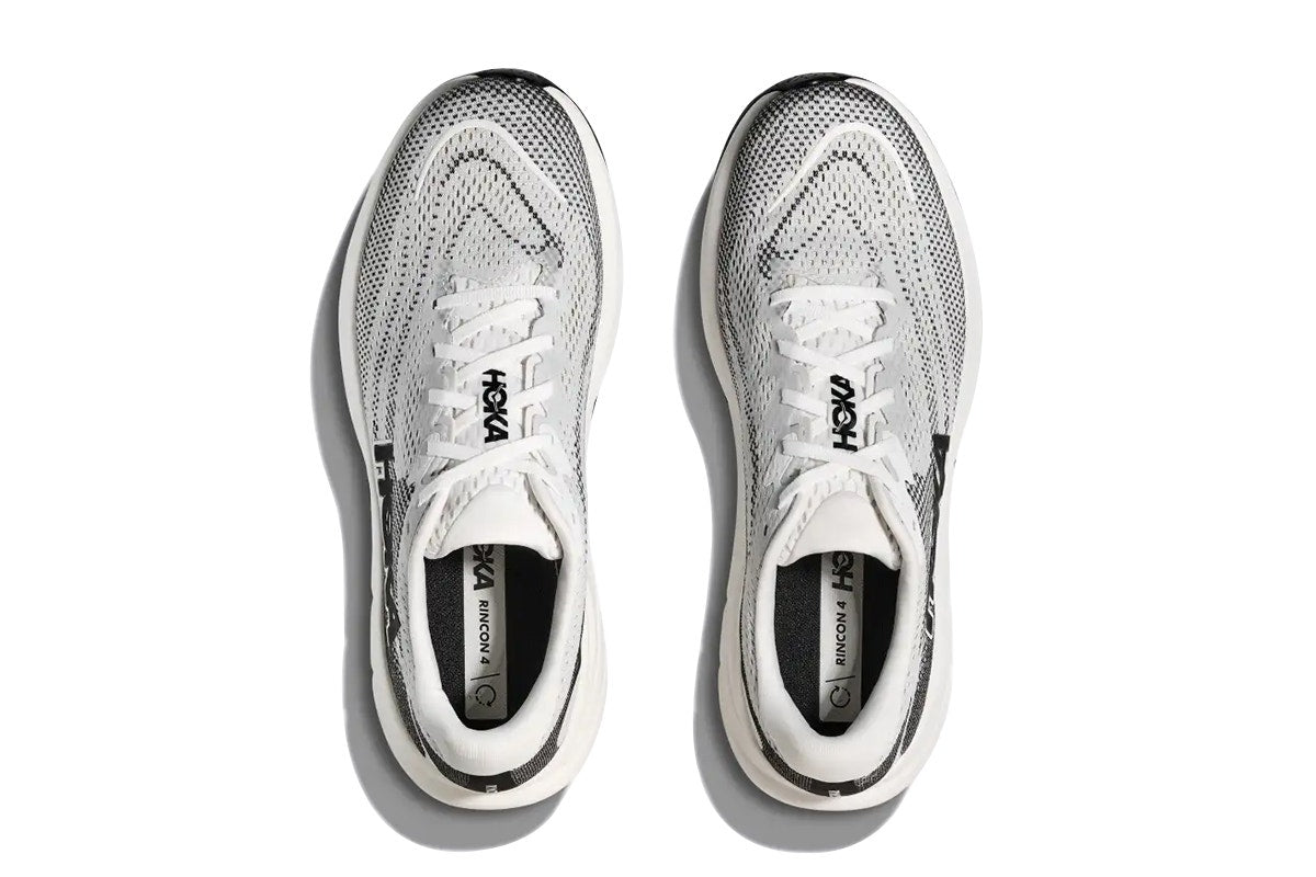 Hoka Men's Rincon 4 Running Shoes (White/Black, Size 12 US)
