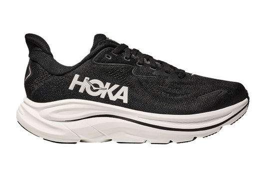 Hoka Men's Clifton 10 Running Shoes (Black/White, Size 12 US)