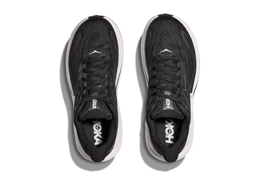 Hoka Men's Clifton 10 Running Shoes (Black/White, Size 8 US)