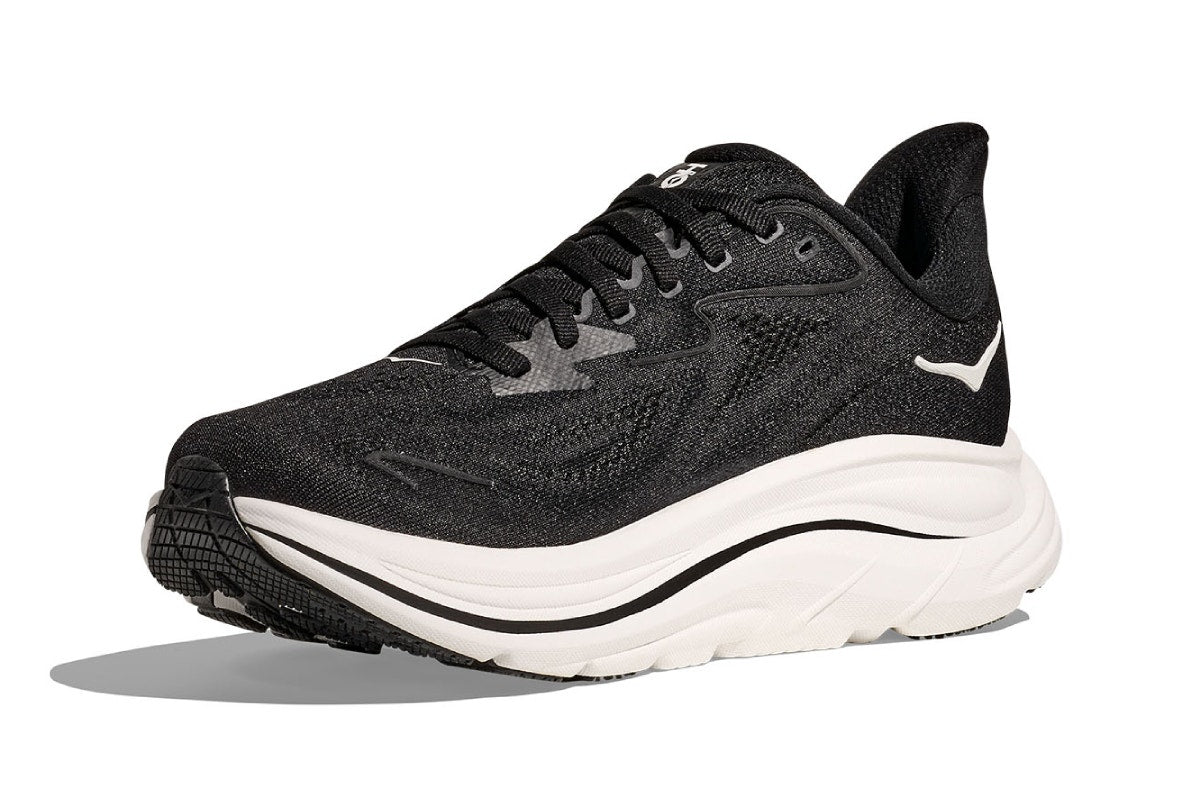 Hoka Men's Clifton 10 Running Shoes (Black/White, Size 12 US)