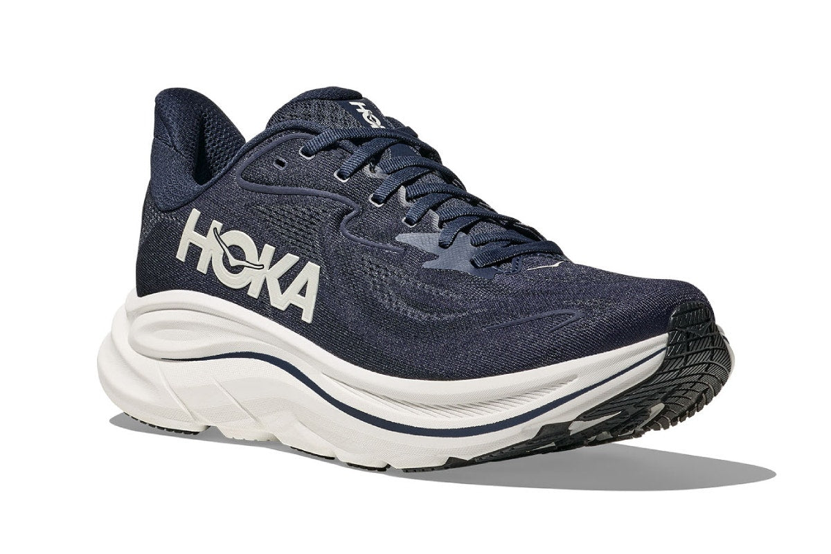Hoka Men's Clifton 10 Running Shoes (Navy/White, Size 12 US)