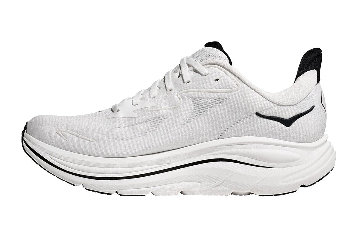 Hoka Men's Clifton 10 Running Shoes (White/Black, Size 12 US)