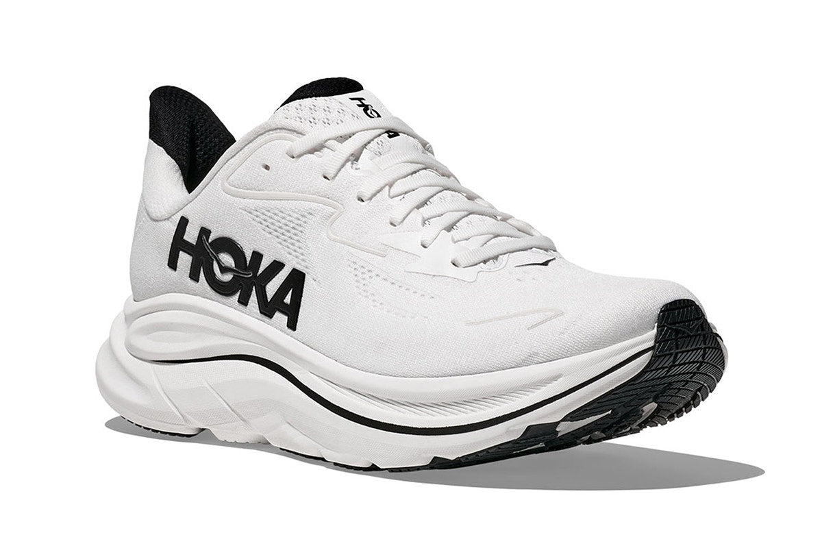 Hoka Men's Clifton 10 Running Shoes (White/Black, Size 12 US)
