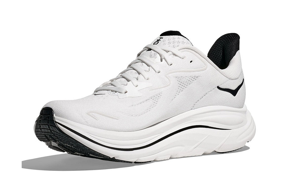 Hoka Men's Clifton 10 Running Shoes (White/Black, Size 12 US)