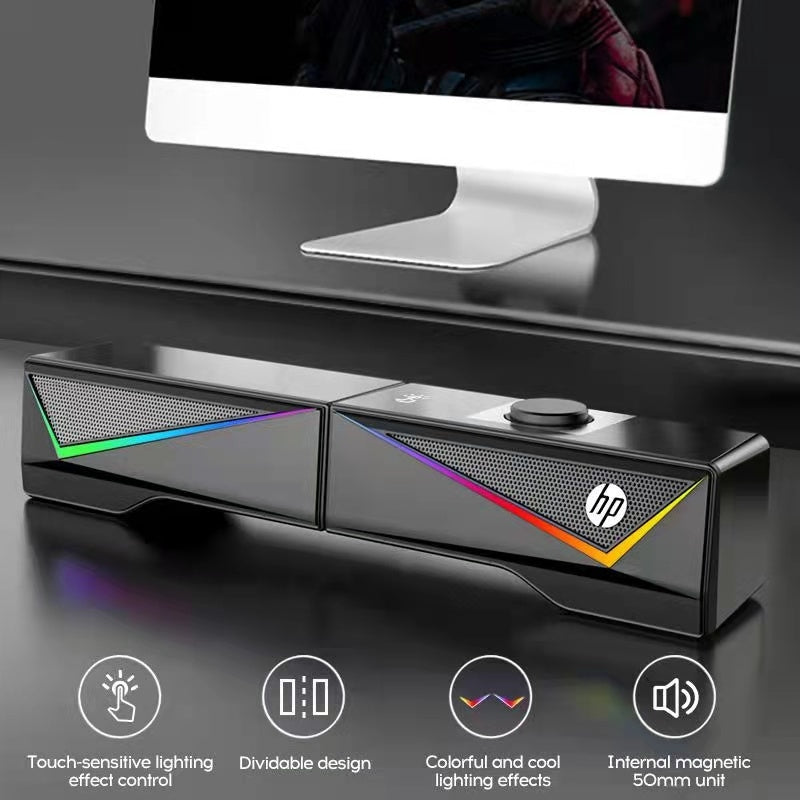 HP DHE-6005 Wired RGB Gaming Surround Soundbar Stereo Speaker | Auzzi Store