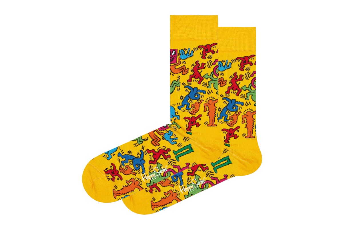 Happy Socks Keith Haring Socks 6 Pack (Yellow/Multi, Size 36-40)