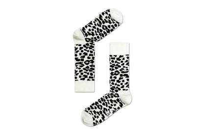 Happy Socks Leopard Print Socks 6 Pack (Cream/Black, Size 36-40)