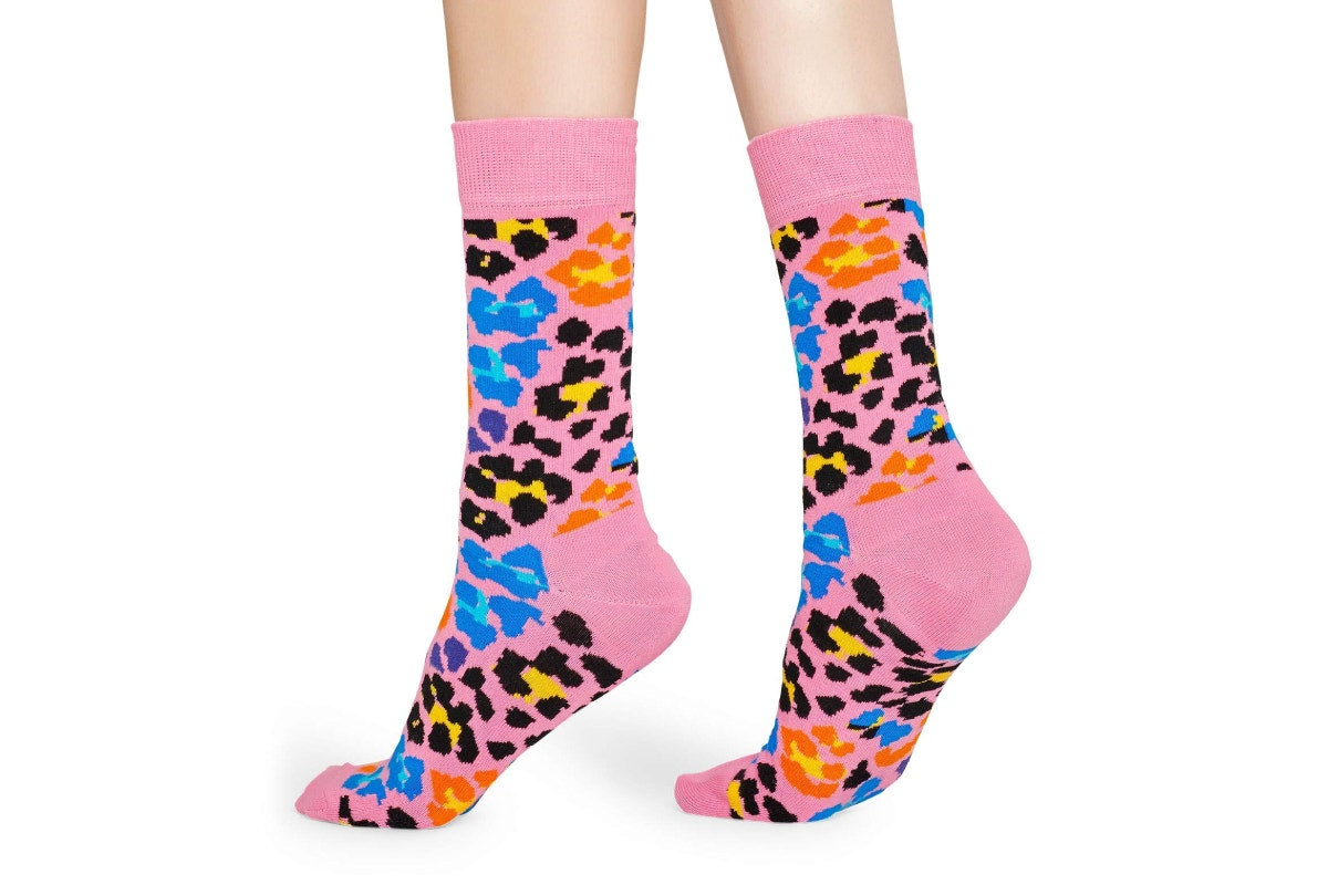 Happy Socks Leopard Print Socks 6 Pack (Pink/Multi, Size 41-46)