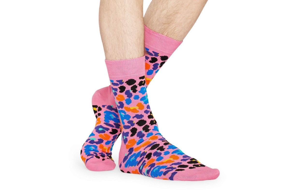 Happy Socks Leopard Print Socks 6 Pack (Pink/Multi, Size 41-46)