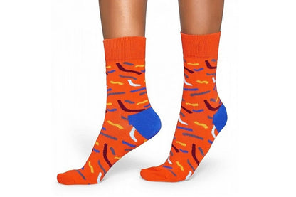 Happy Socks Squiggle Socks 6 Pack (Orange/Blue, Size 36-40)